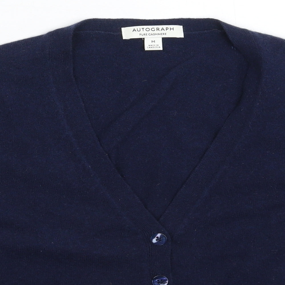 Autograph Womens Blue  Knit Cardigan Jumper Size 14