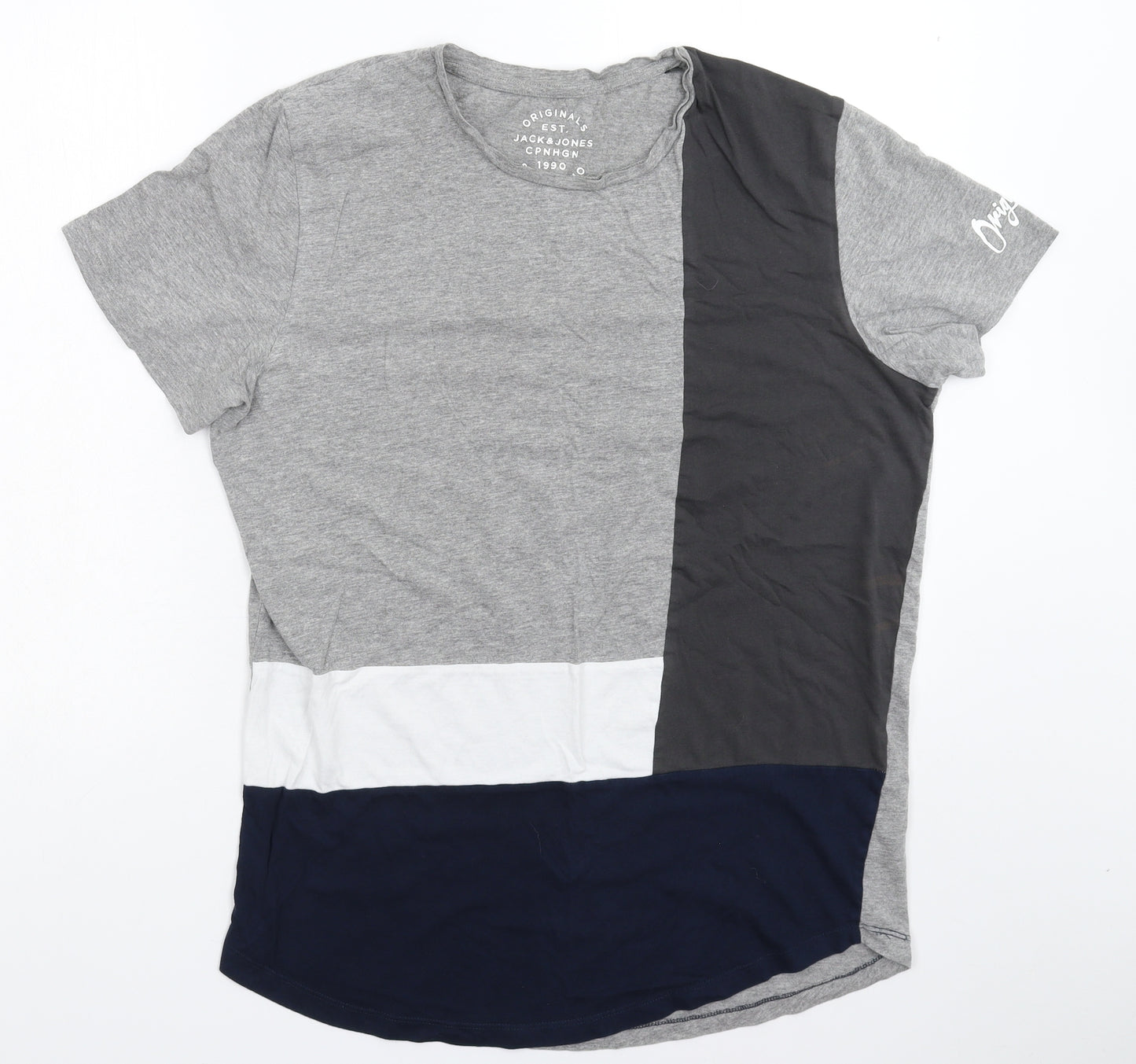 JACK & JONES Mens Grey    T-Shirt Size L