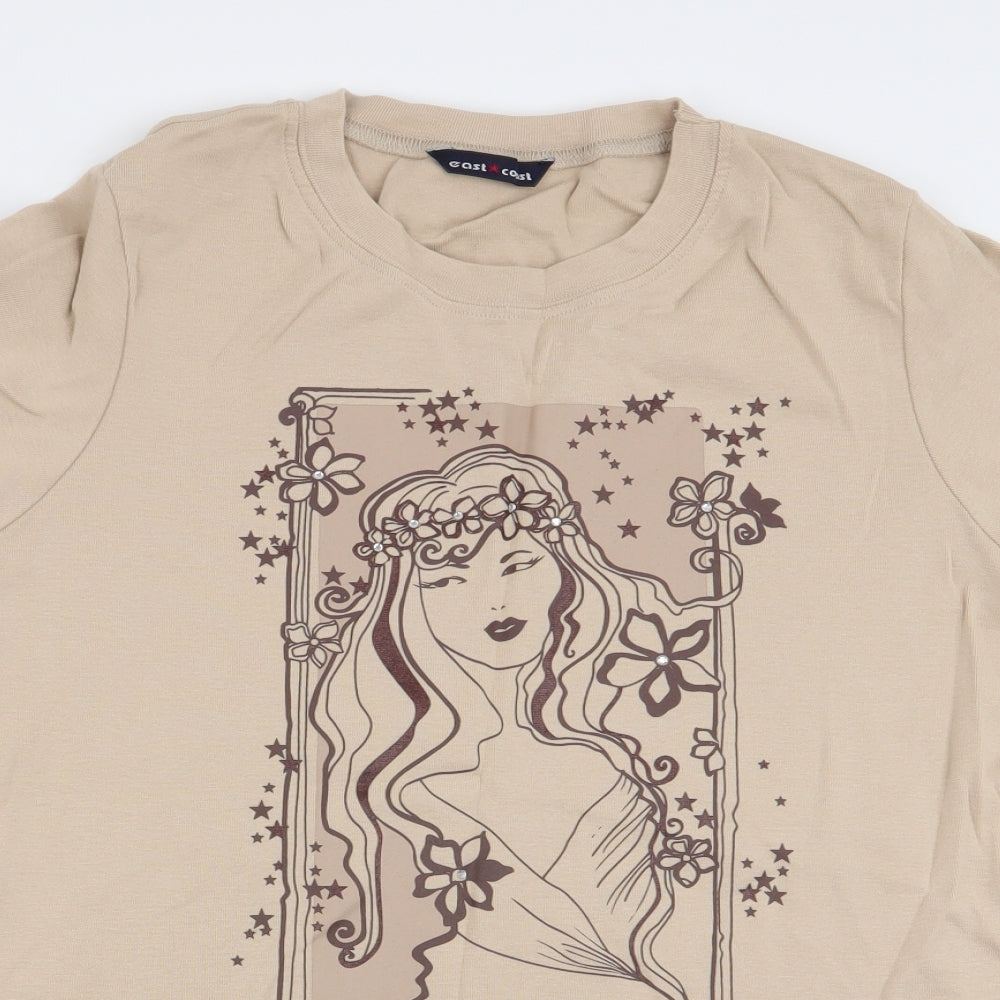 East Coast Womens Beige   Basic T-Shirt Size 18