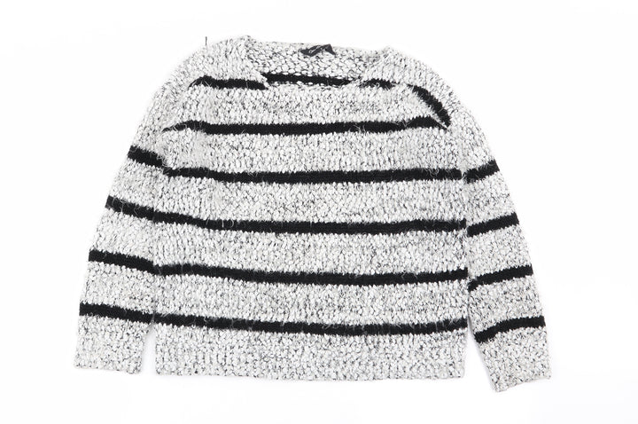 Miss Selfridge Womens Multicoloured Striped Pullover Jumper Size 8