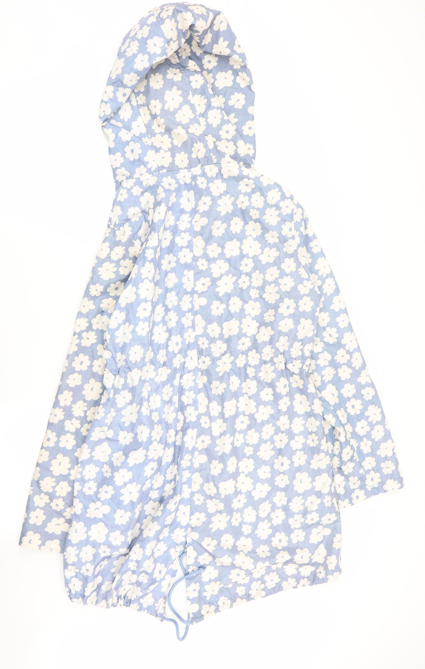 Parka in a Pocket Womens Blue Floral  Jacket Coat Size S