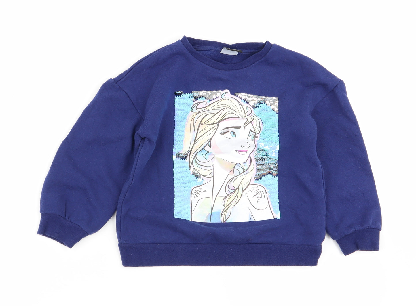 Asda George Girls Blue   Pullover Jumper Size 5-6 Years  - frozen