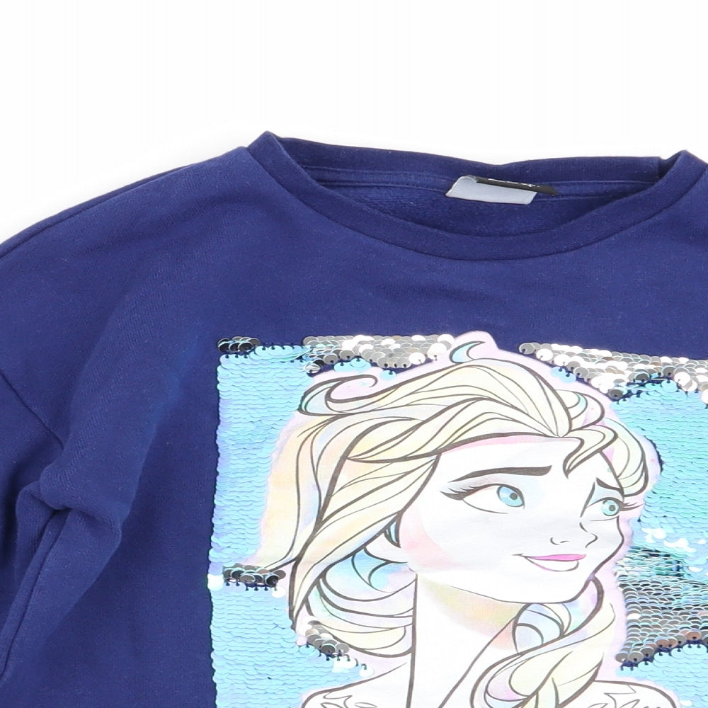 Asda George Girls Blue   Pullover Jumper Size 5-6 Years  - frozen