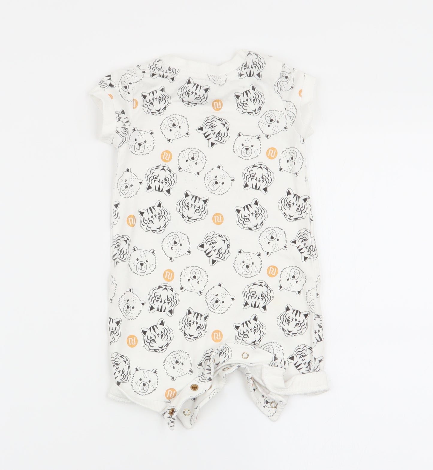 River Island Boys White Animal Print  Babygrow One-Piece Size 0-3 Months