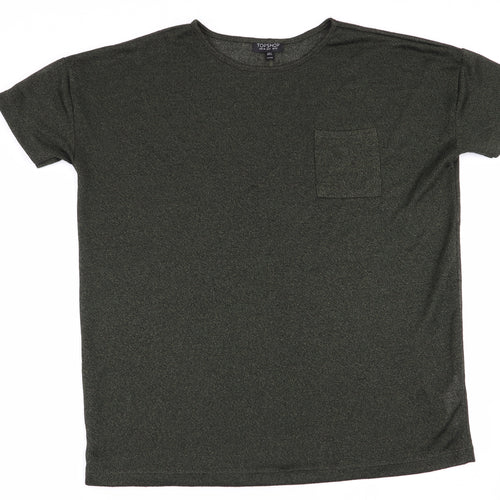 Topshop Womens Green   Basic T-Shirt Size 10