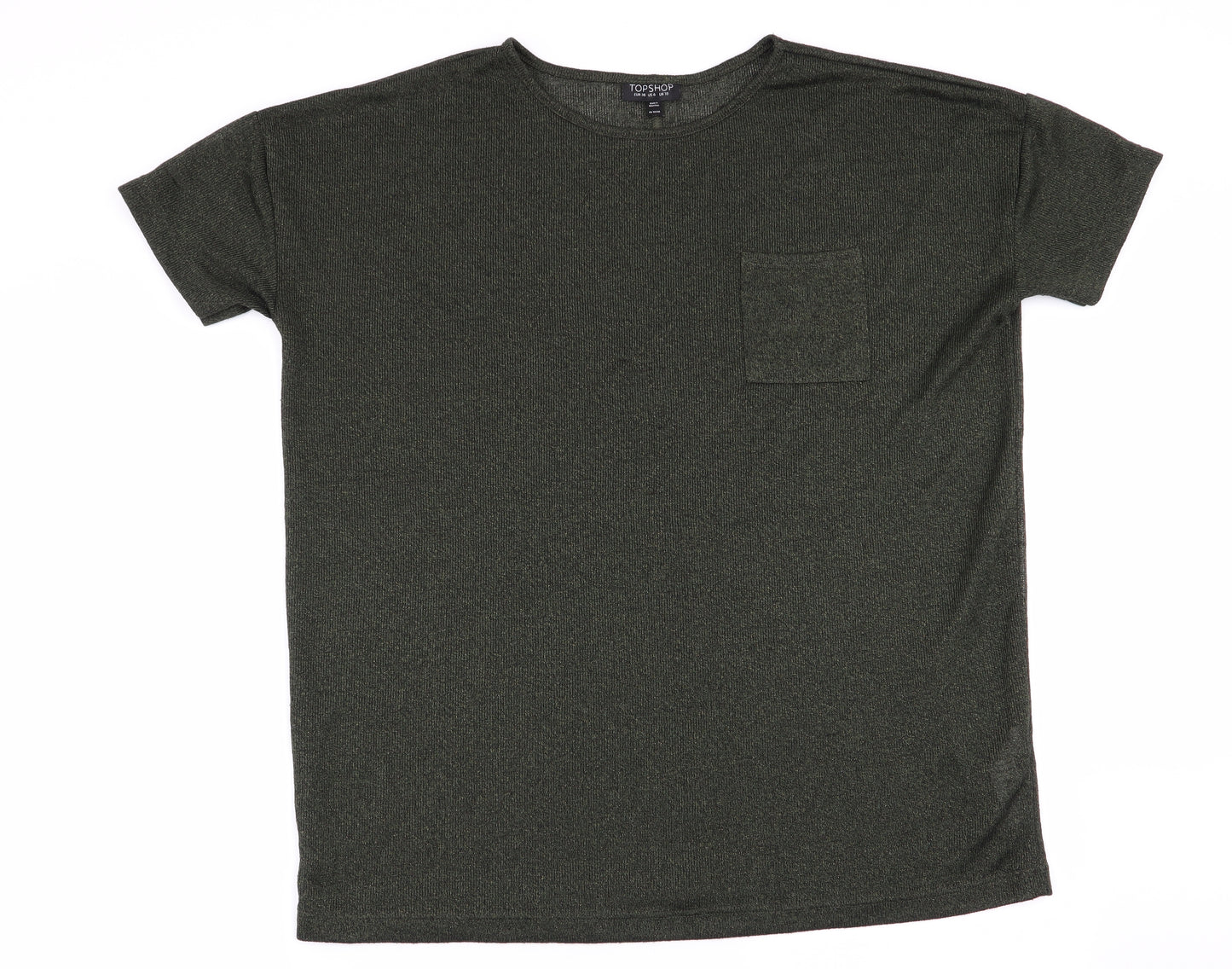Topshop Womens Green   Basic T-Shirt Size 10