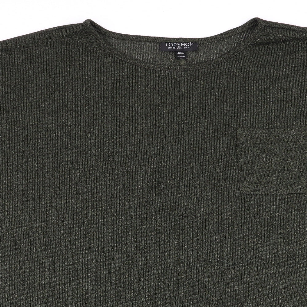 Topshop Womens Green   Basic T-Shirt Size 10