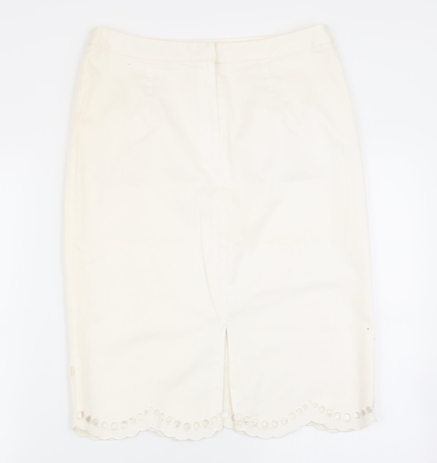 NEXT Womens White Geometric  A-Line Skirt Size 10
