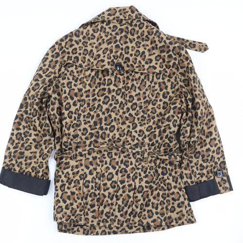 Divided by H&M Womens Multicoloured Animal Print  Overcoat Coat Size 10