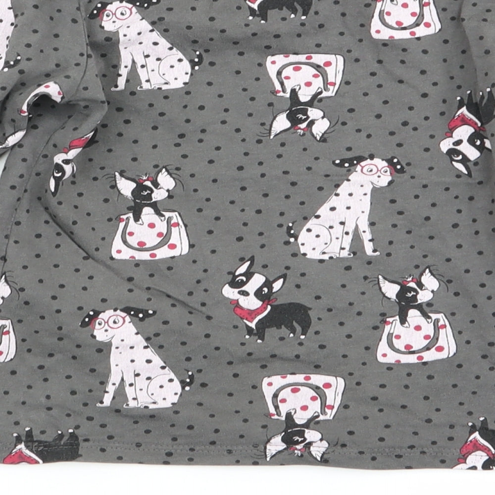 little kids Girls Grey Polka Dot  Basic T-Shirt Size 4-5 Years