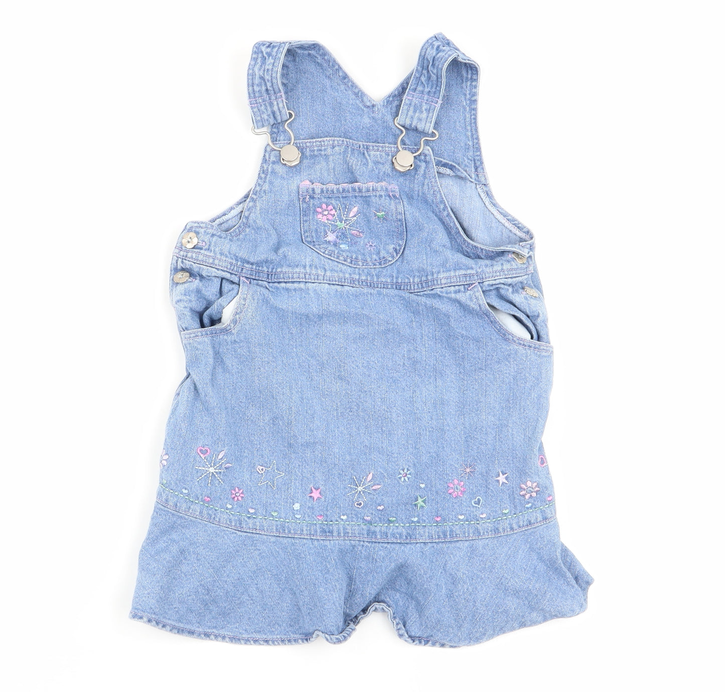 Asda George Girls Blue   Pinafore/Dungaree Dress  Size 12-18 Months