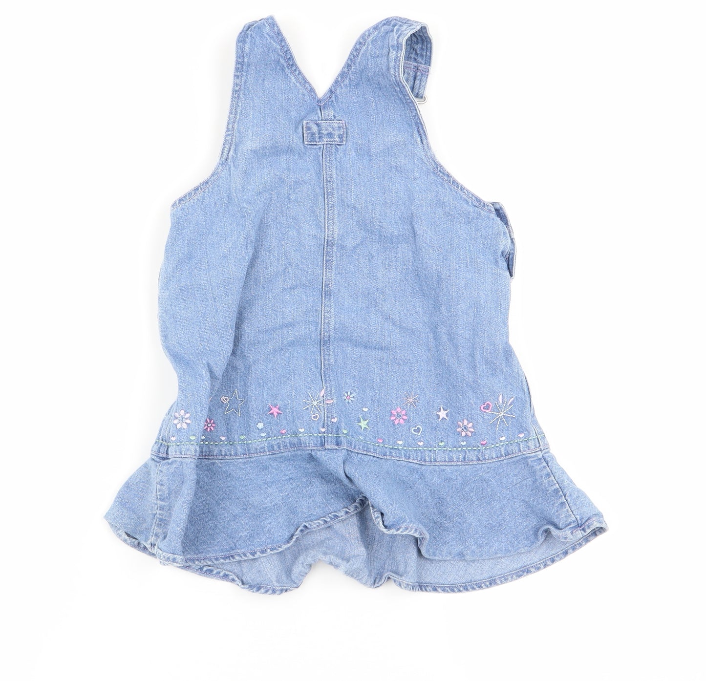 Asda George Girls Blue   Pinafore/Dungaree Dress  Size 12-18 Months