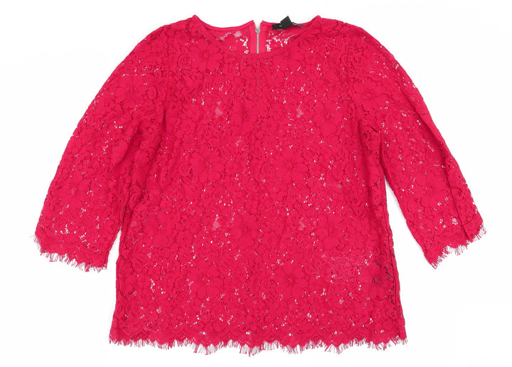 New Look Womens Red Floral  Basic Blouse Size 12