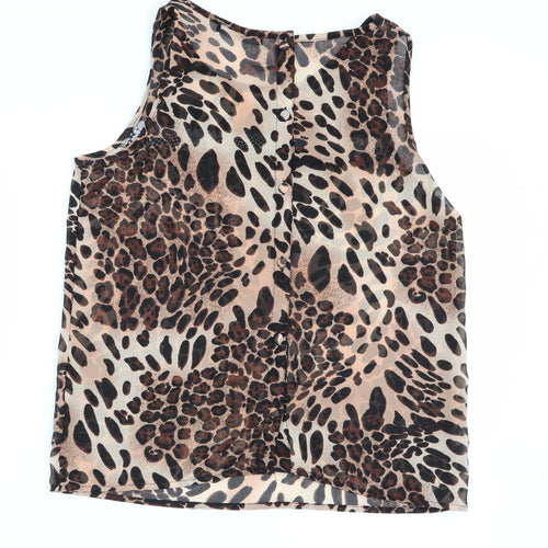 Primark Womens Multicoloured Animal Print  Basic Blouse Size 10