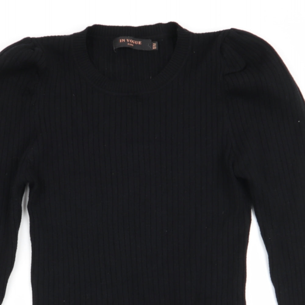 in vogue Womens Black   Basic T-Shirt Size S