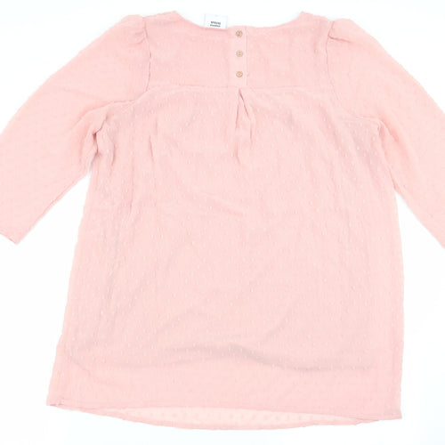 Mama-licious Womens Pink Polka Dot  Basic Blouse Size S