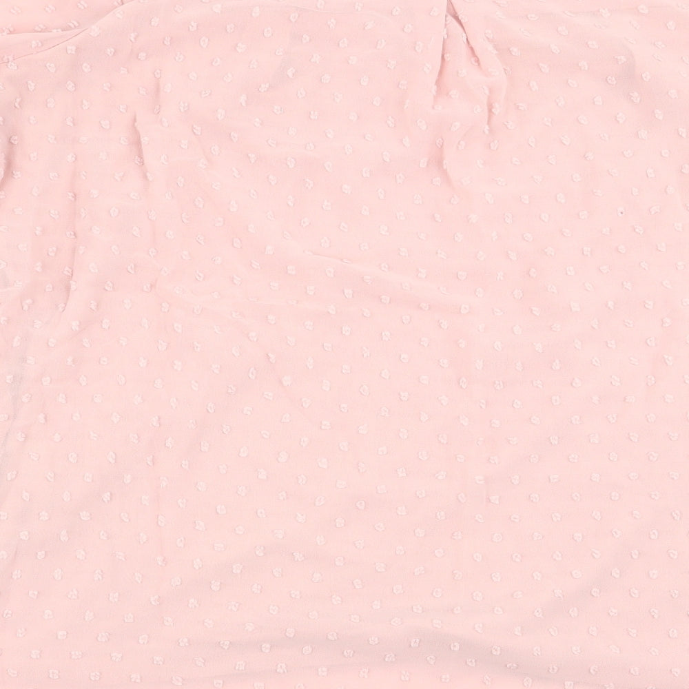 Mama-licious Womens Pink Polka Dot  Basic Blouse Size S