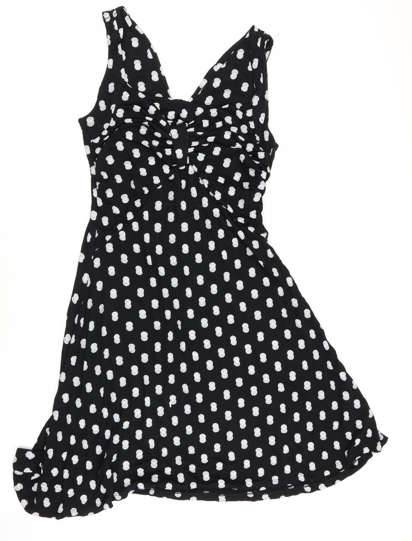 Preworn Womens Black Polka Dot  Basic Blouse Size XL