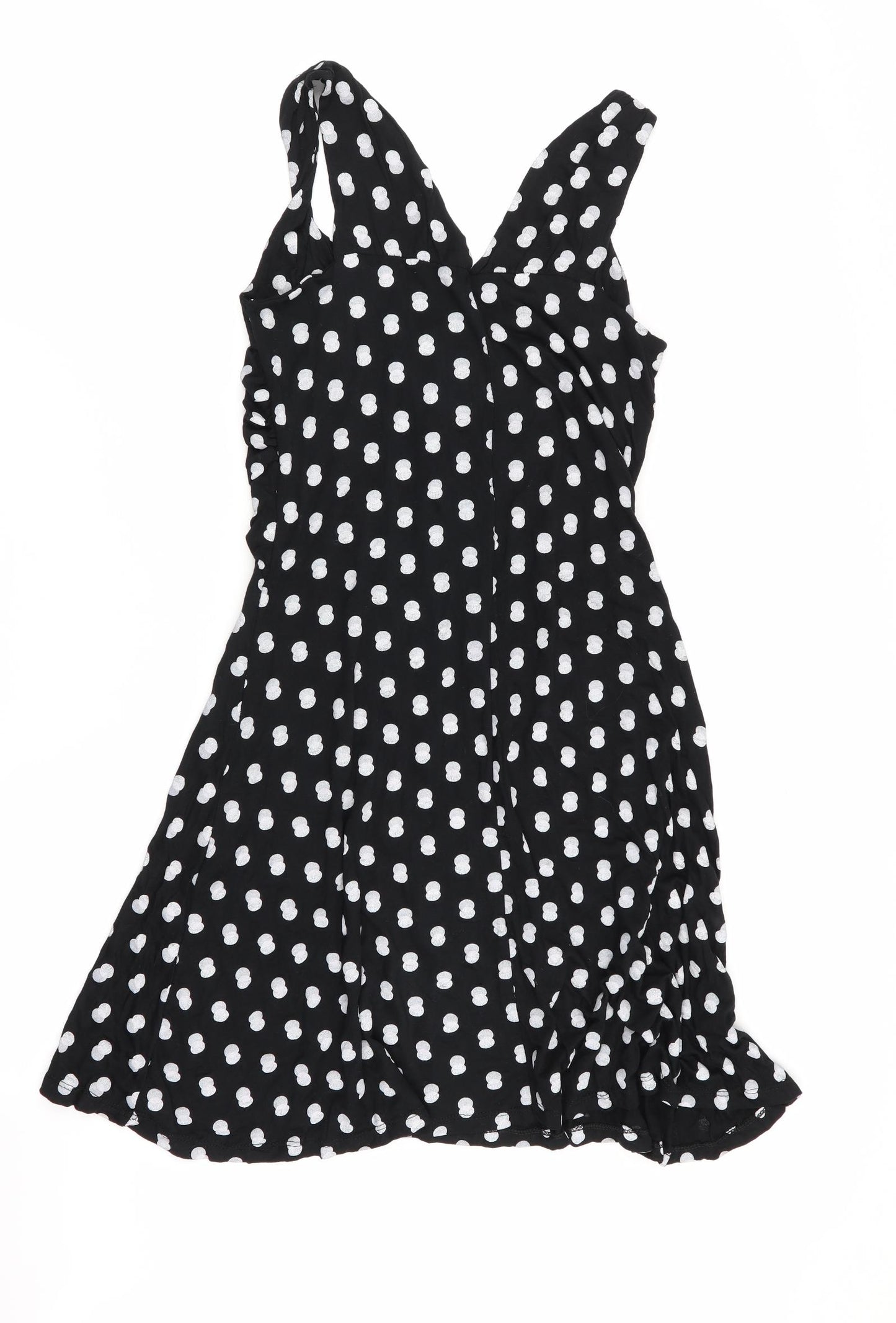 Preworn Womens Black Polka Dot  Basic Blouse Size XL