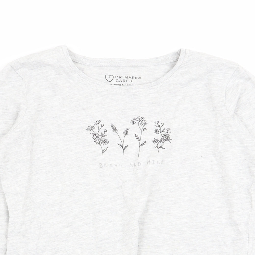 Primark Girls Grey   Basic T-Shirt Size 9-10 Years