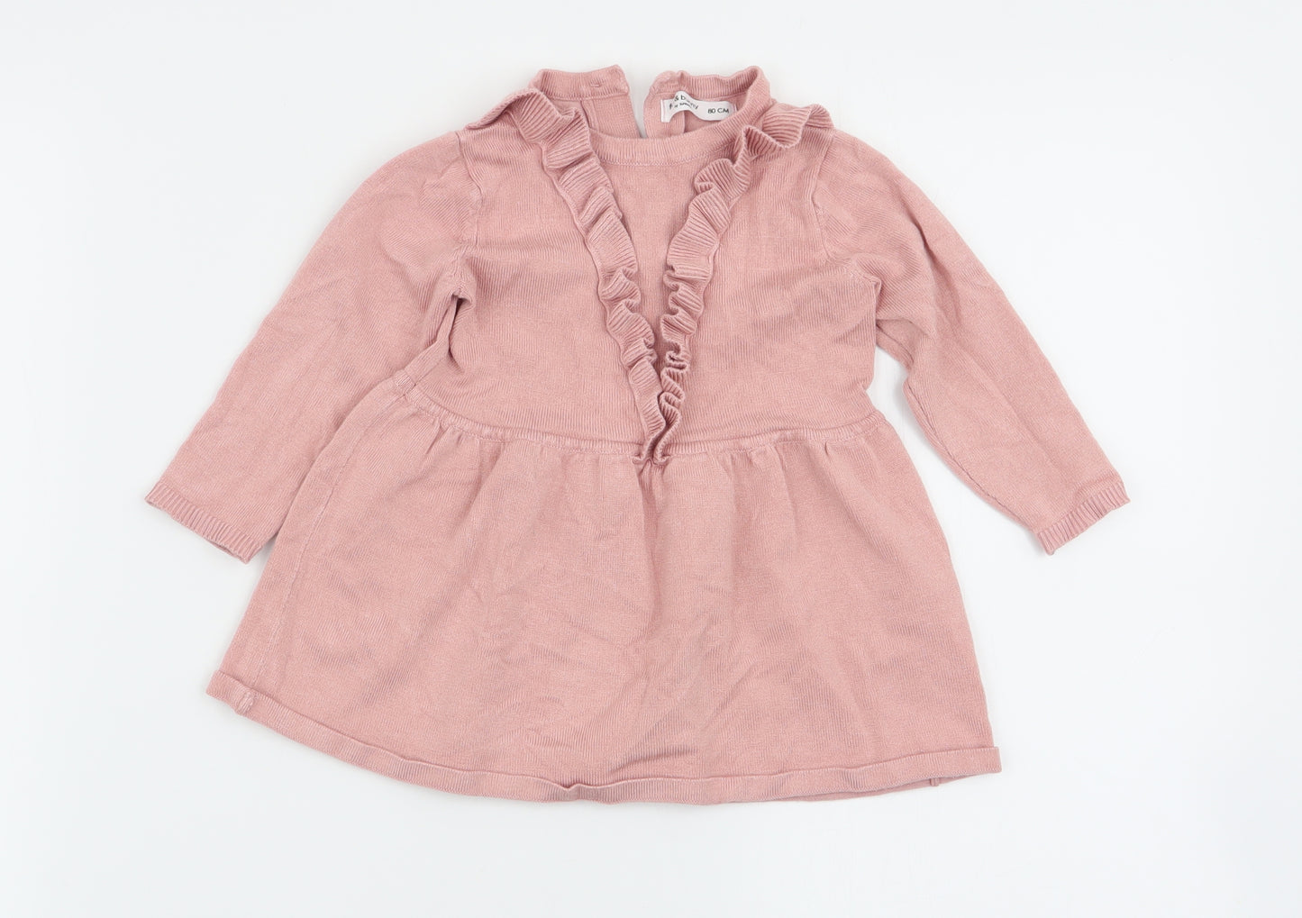 fox and bunny Girls Pink   Fit & Flare  Size 12 Months