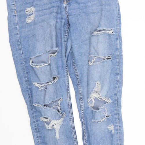 H&M Womens Blue  Denim Straight Jeans Size 10 L27 in