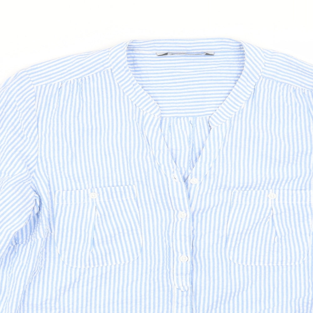 Bonmarché Womens Blue Striped  Basic Blouse Size 16