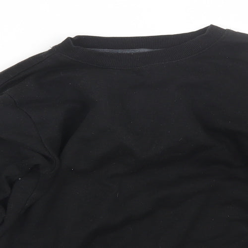Boohoo Womens Black Striped  Pullover Sweatshirt Size 12