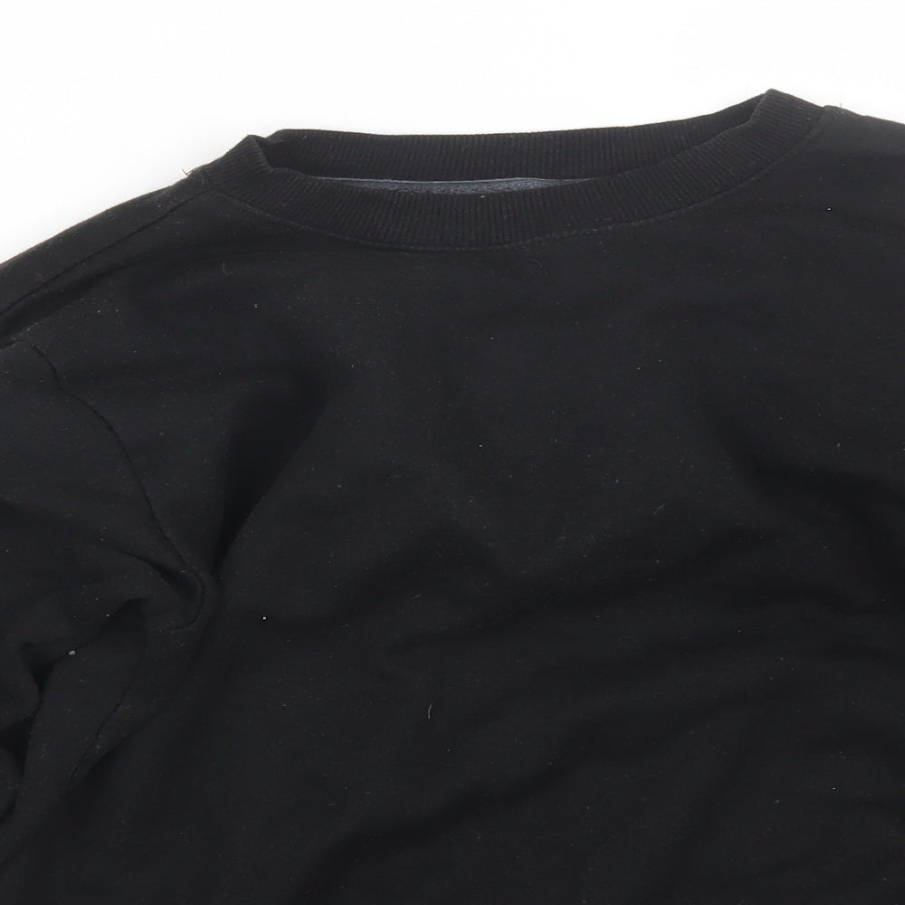 Boohoo Womens Black Striped  Pullover Sweatshirt Size 12