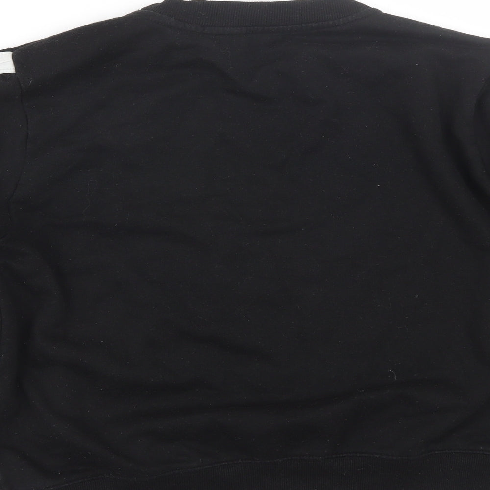 Boohoo Womens Black Striped  Pullover Sweatshirt Size 12
