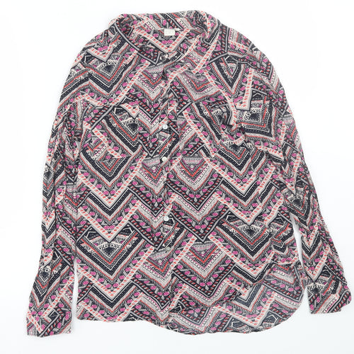 Monsoon Womens Multicoloured Geometric  Basic Button-Up Size 8
