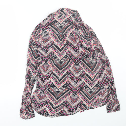 Monsoon Womens Multicoloured Geometric  Basic Button-Up Size 8