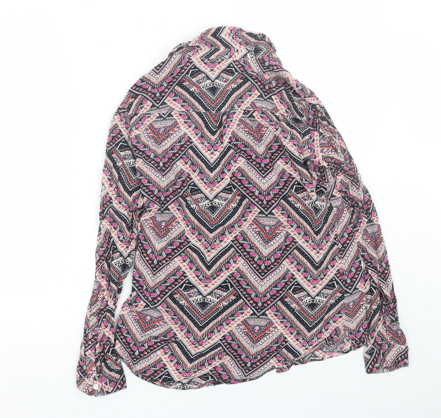 Monsoon Womens Multicoloured Geometric  Basic Button-Up Size 8