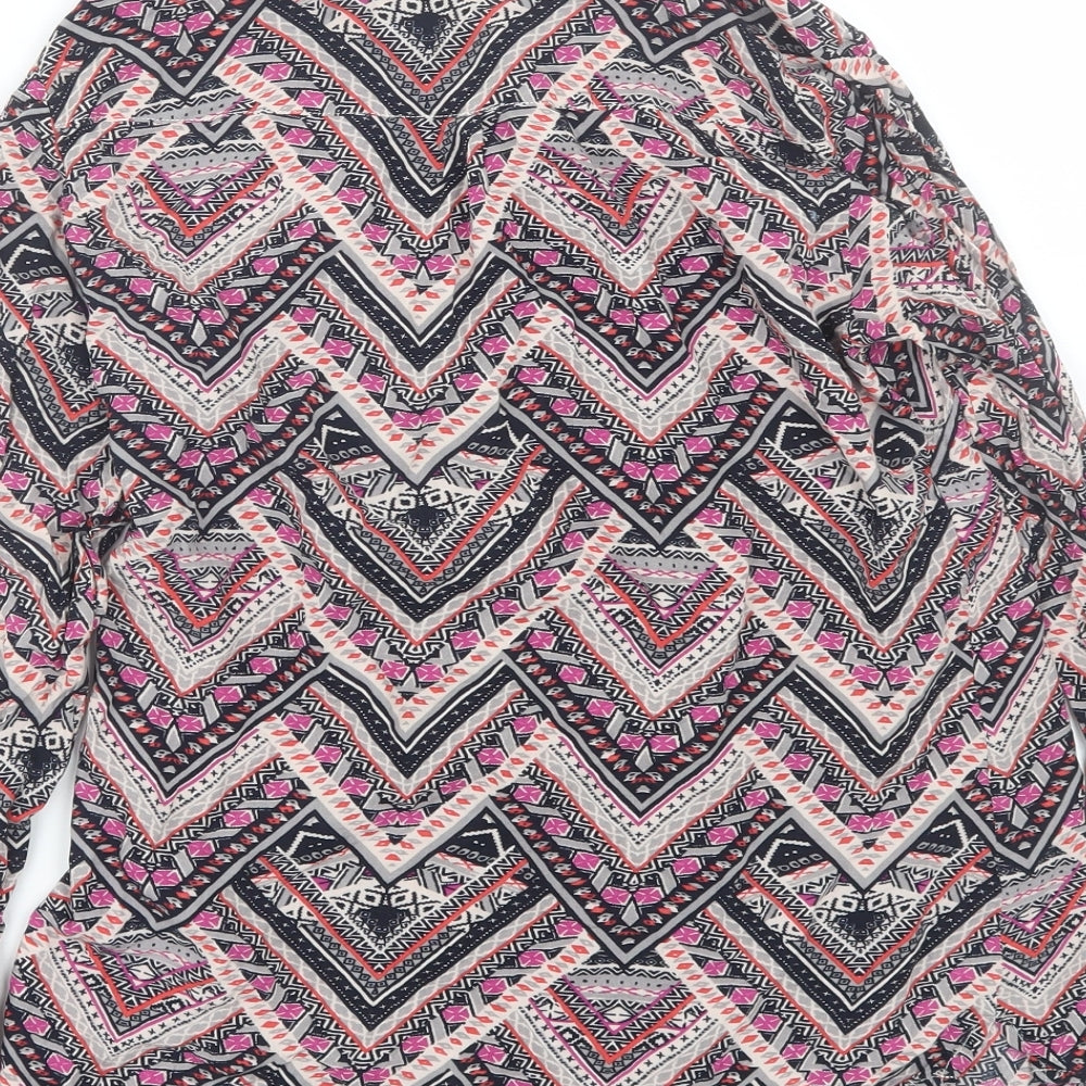 Monsoon Womens Multicoloured Geometric  Basic Button-Up Size 8