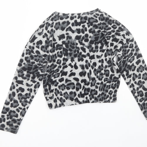 Primark Girls Grey Animal Print  Basic T-Shirt Size 8-9 Years