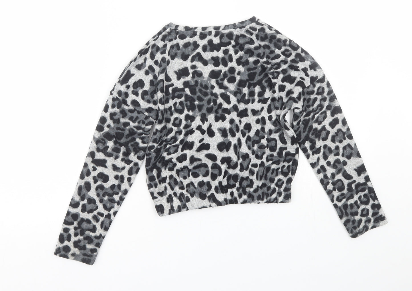 Primark Girls Grey Animal Print  Basic T-Shirt Size 8-9 Years
