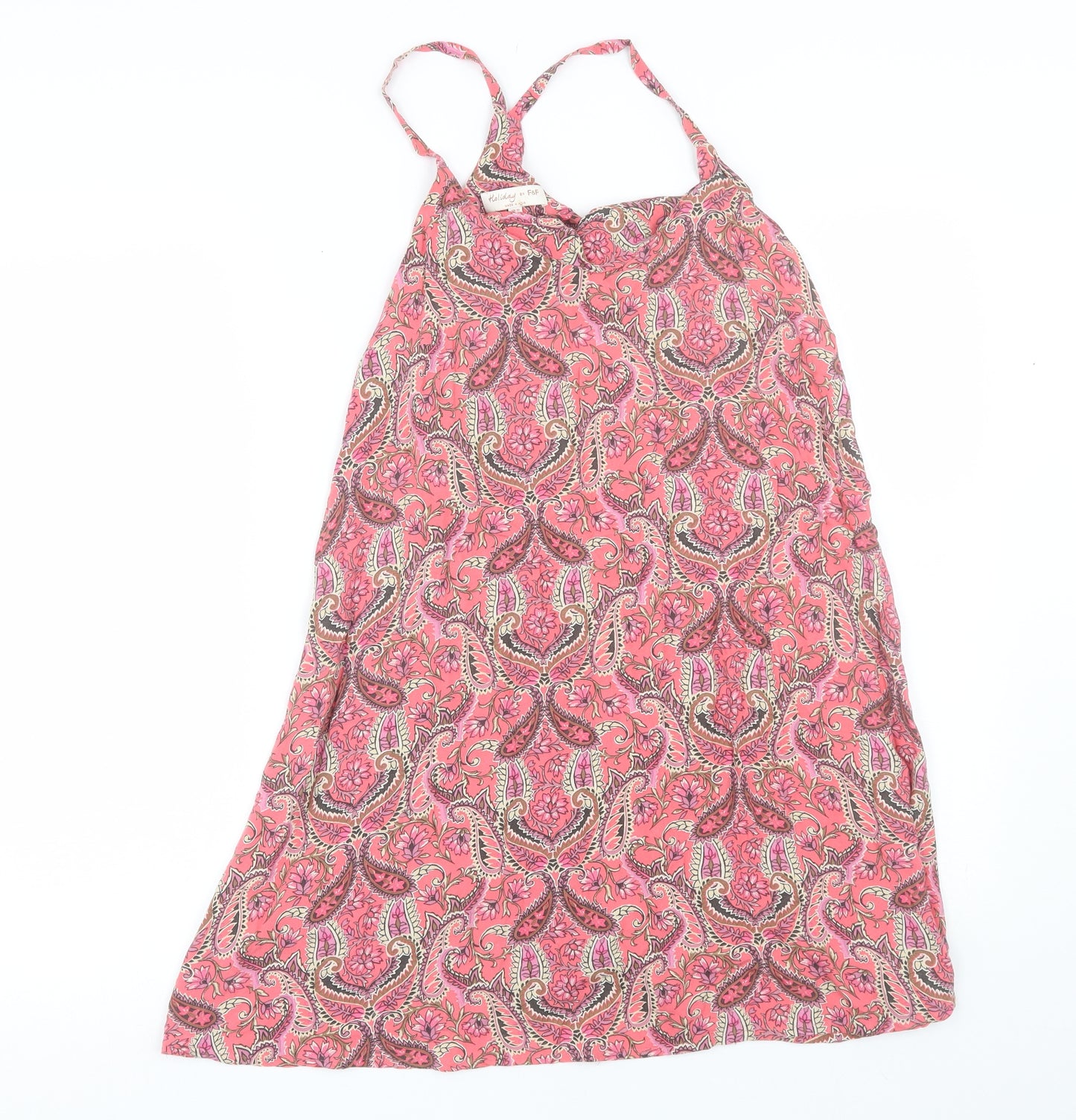 F&F Womens Pink Paisley  Tank Dress  Size 10