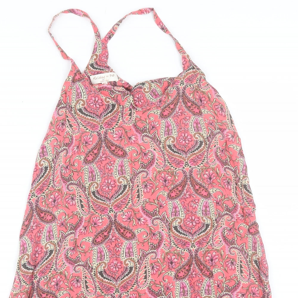 F&F Womens Pink Paisley  Tank Dress  Size 10