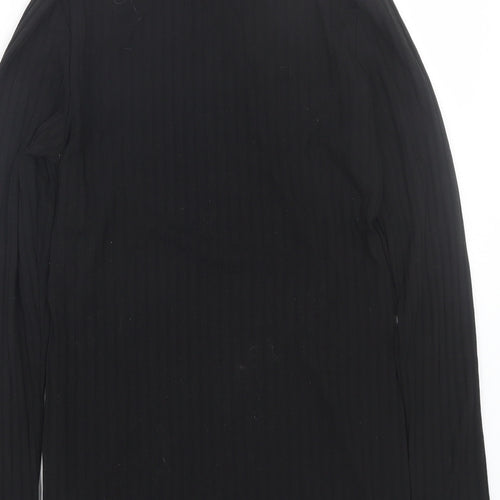F&F Womens Black Striped  Wrap T-Shirt Size 10