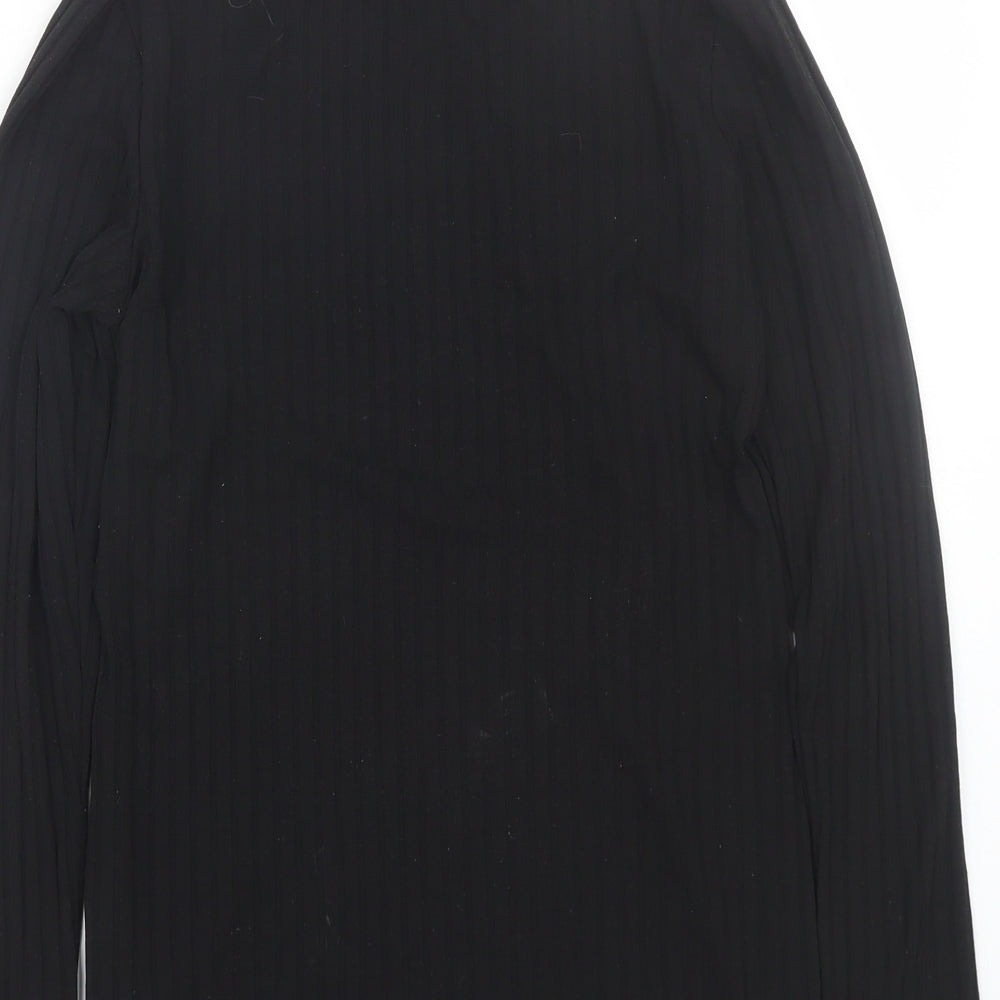 F&F Womens Black Striped  Wrap T-Shirt Size 10