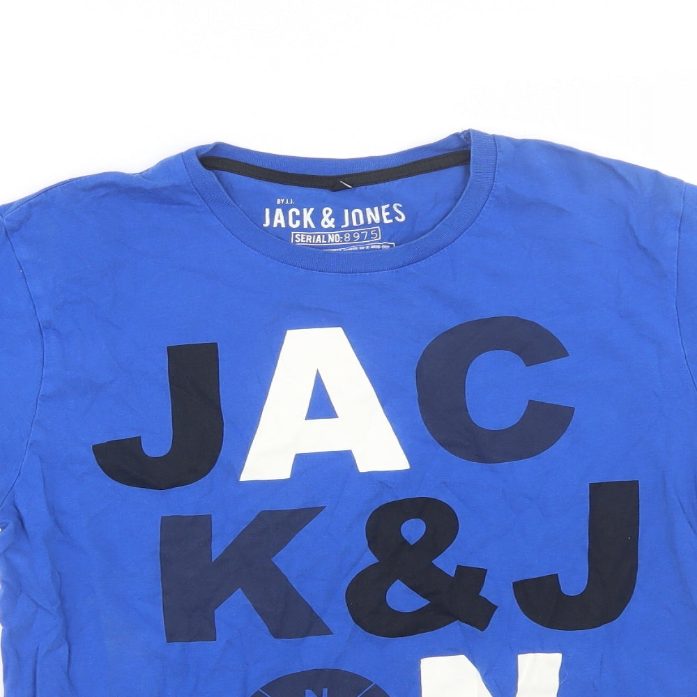 JACK & JONES Mens Blue    T-Shirt Size L