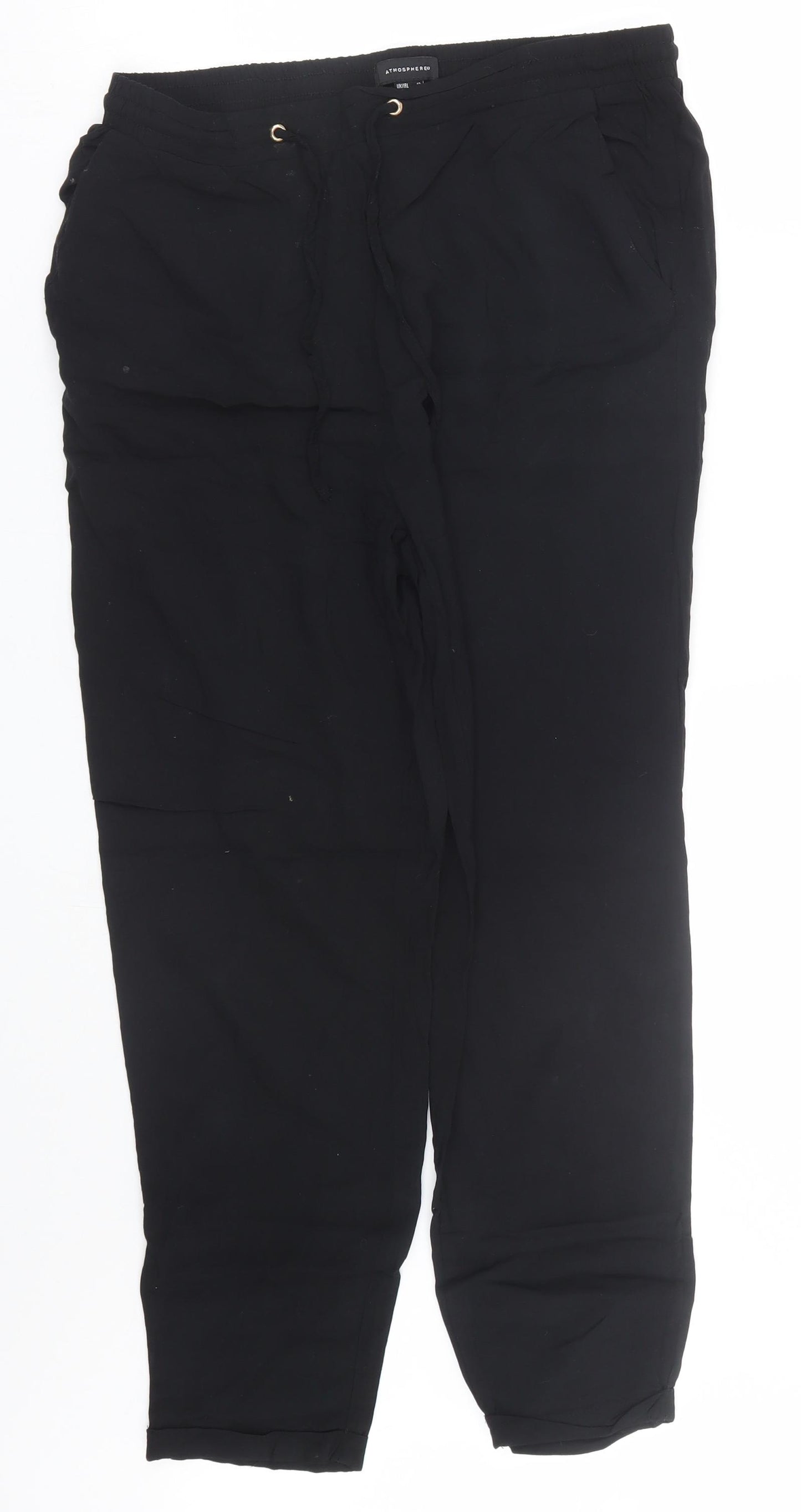 Atmosphere Womens Black   Capri Trousers Size 12 L24 in