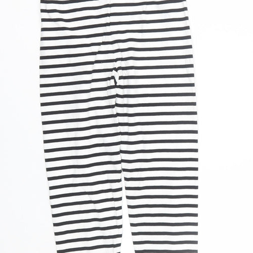 TU Girls White Striped  Capri Trousers Size 12 Years