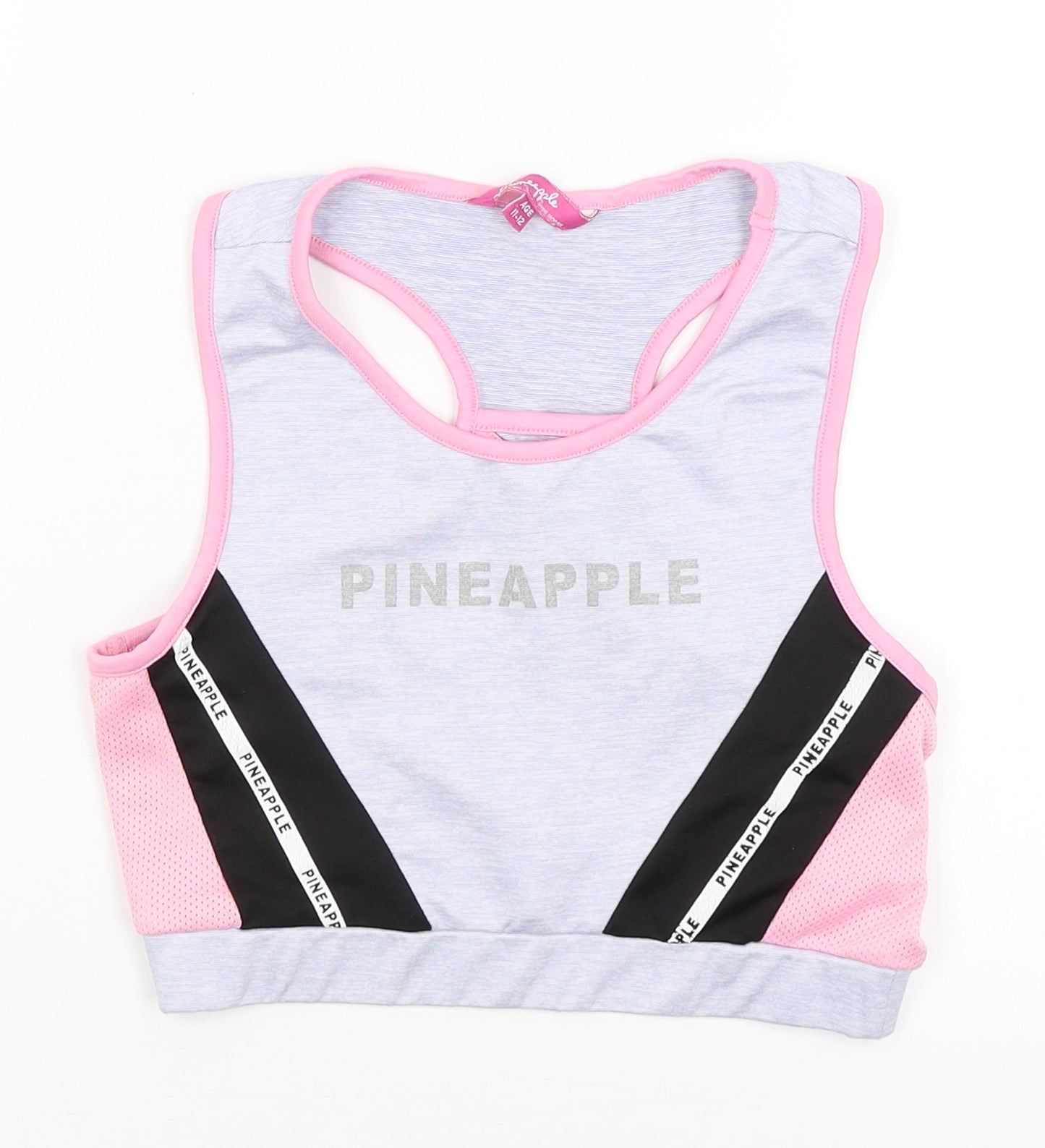 Pineapple Girls Grey   Cropped Tank Size 11-12 Years