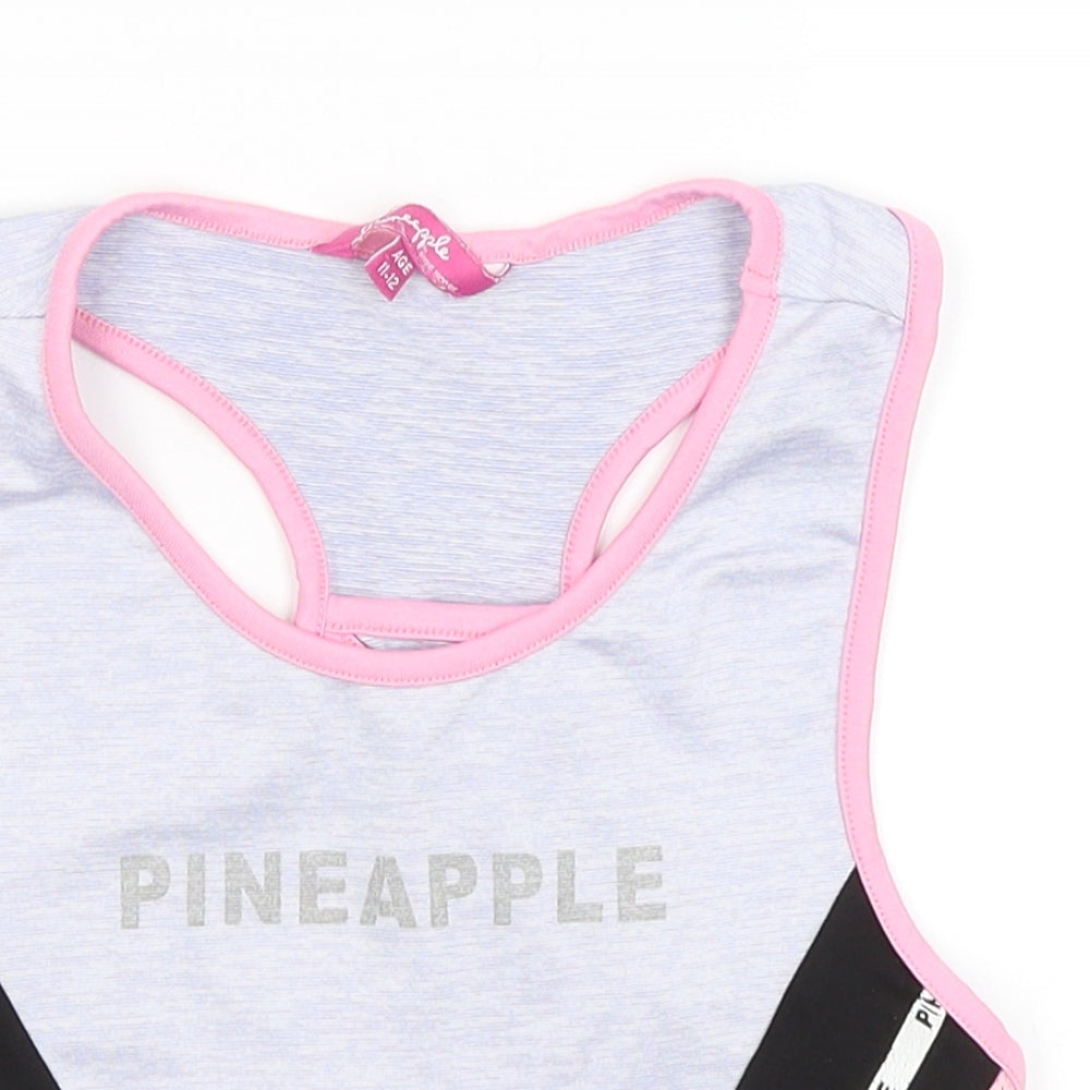 Pineapple Girls Grey   Cropped Tank Size 11-12 Years