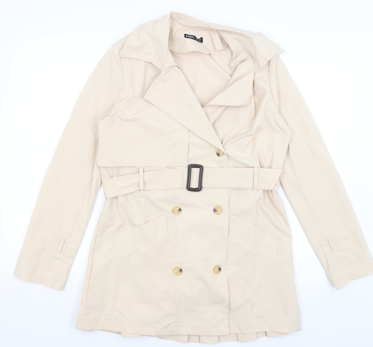 SheIn Womens Beige   Overcoat Coat Size S