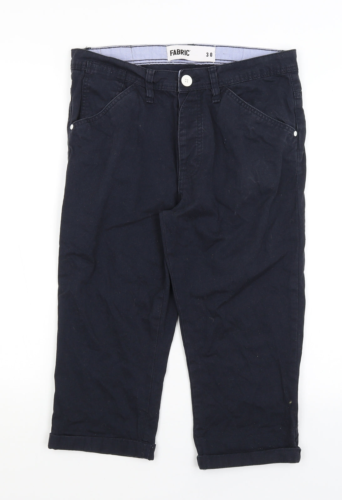 Fabric Mens Blue   Chino Shorts Size 30 in