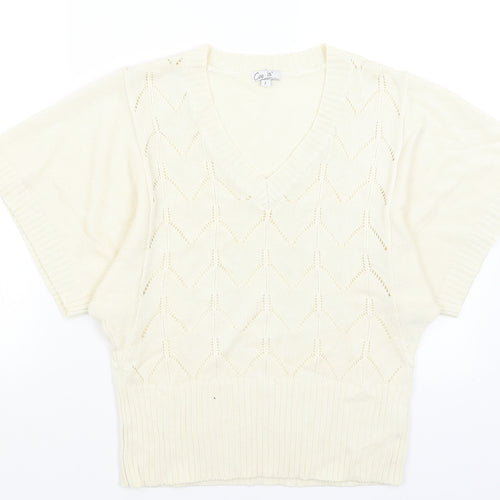 Coecis Womens Ivory   Pullover Jumper Size L