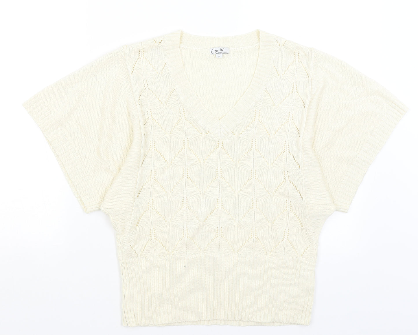 Coecis Womens Ivory   Pullover Jumper Size L