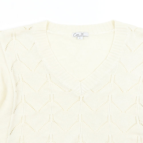 Coecis Womens Ivory   Pullover Jumper Size L